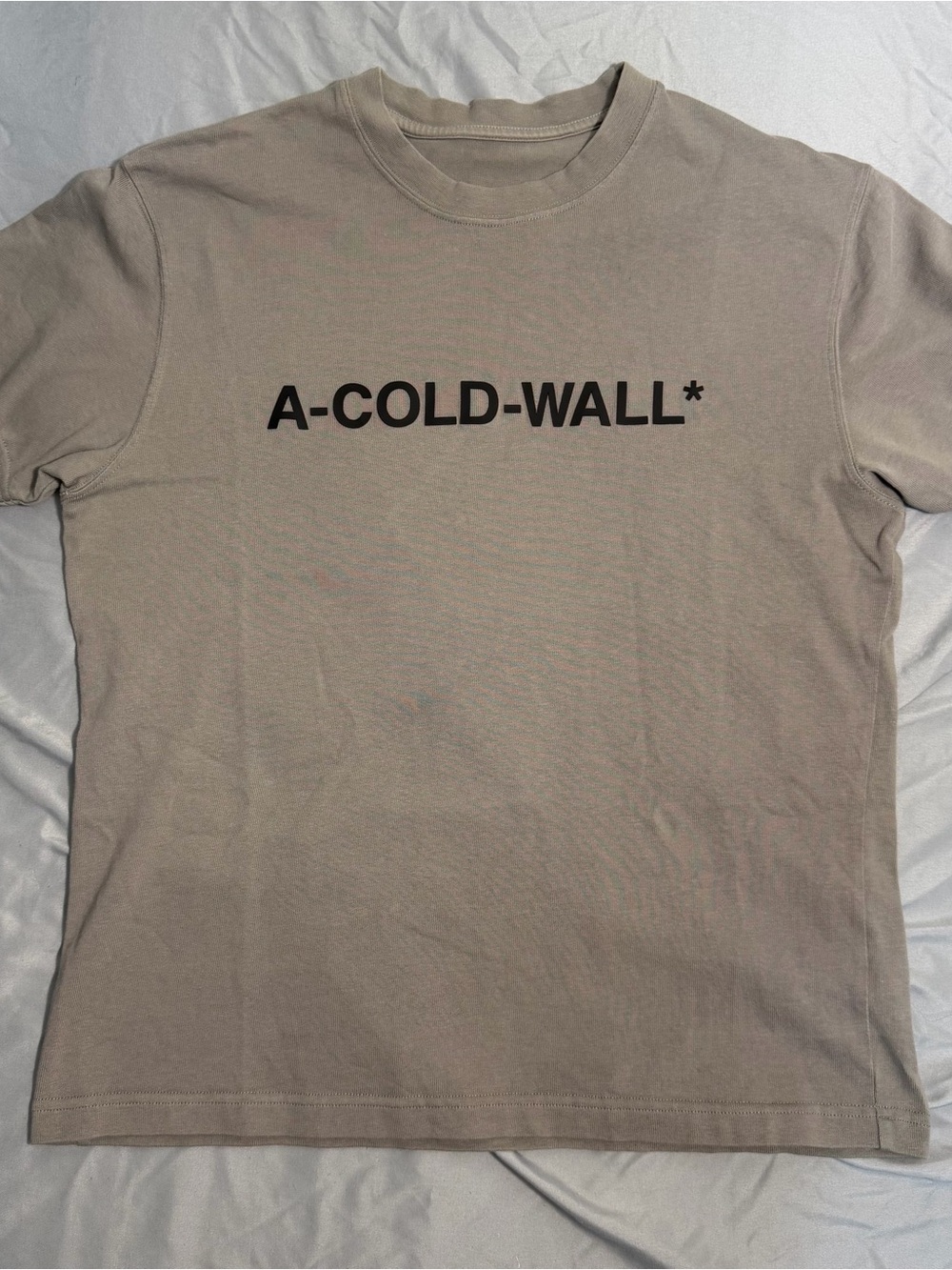 A-COLD-WALL* Taupe Crewneck Tee with Embossed Label